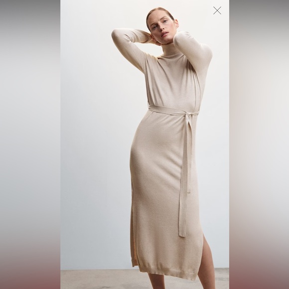 Knitted turtleneck dress - Picture 1 of 4